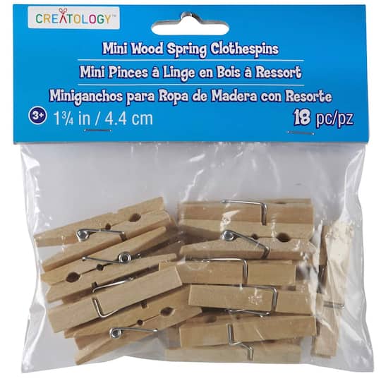 12 Packs: 18 ct. (216 total) Wood Clothespins by Creatology™
